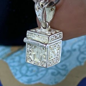 Prayer box sterling silver square chain